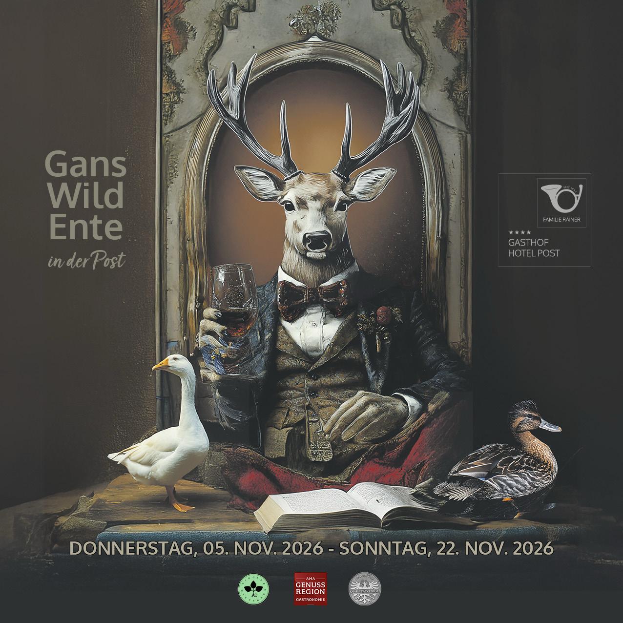 Gansl & Wild Wochen im Gasthof Hotel Post in Strass im Zillertal